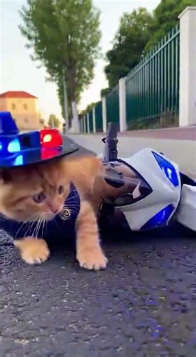 Cat Cop on Duty! 🚓🐱 High-Speed Chase Ends with Mouse Arrest!