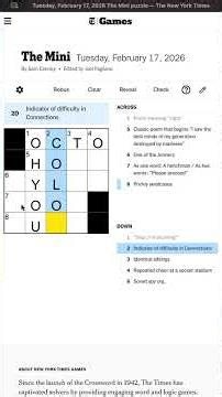 NYT Mini Crossword - February 17th 2026