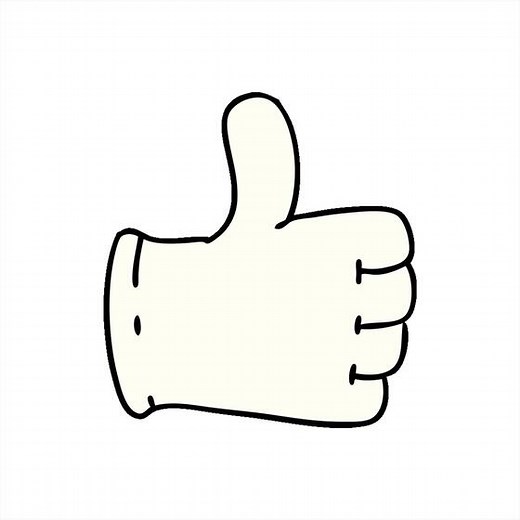 cartoon glove giving thumbs up symbol creative drawing