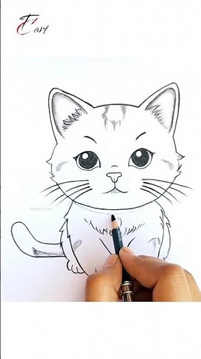 How to Draw a Cute Kitten 🐱 Easy Pencil Sketch Drawing #Shorts