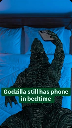 Larryzilla on Instagram: "Godzilla still has phone in bedtime. #godzilla #stopmotion #phone #bedtime #shmonsterartsgodzilla #hiyatoys #monster"