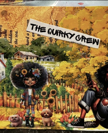 Quirky Crew with @SparkleHope🦋 Journal Supplies tapes. I just needed to do a quick spread to get out of a funk and this tape did just that. . Don’t forget to sign up for her live tom night from 7-9pm. . #sparklehopejournals