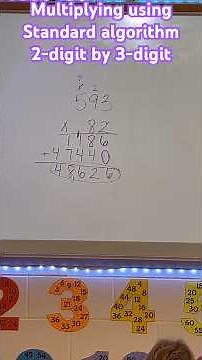 Multiplying using standard algorithm. 2-digits by 3-digits