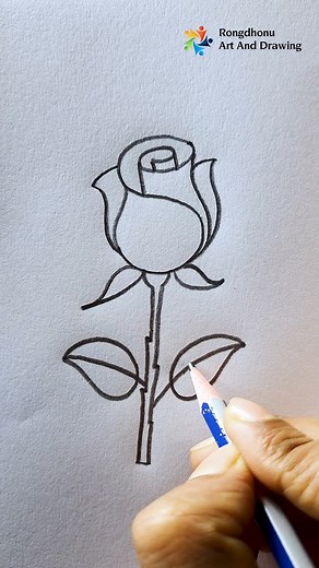 1.7M views · 29K reactions | A Beautiful Rose Drawing From Letter 'S' #drawing #reels #draw #shorts #rose | Rongdhonu Art and Drawing | Facebook