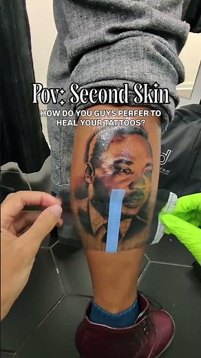 Tattoo Healing with Second Skin #tattooshort #tattoohealing #secondskin #rperkinstattoos