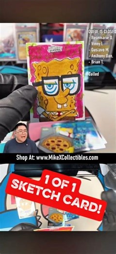 We Pulled a 1 of 1 SpongeBob Sketch Card by Joey Mason! #toppschrome #spongebob #packopening