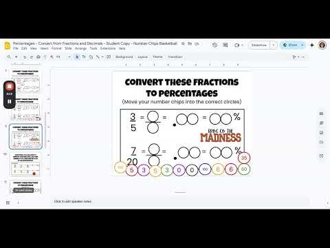 Understanding Percentages Through Fractions and Decimals - Basketball-Themed 📊