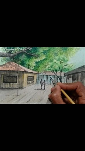 Watercolor Landscape... #shorts #art #viral #trending