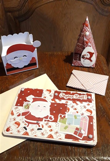 Pop-up Christmas Card Gift Insert Ticket Check Message Santa Claus Envelope Origami Handmade in France Unique Customizable Design - Etsy