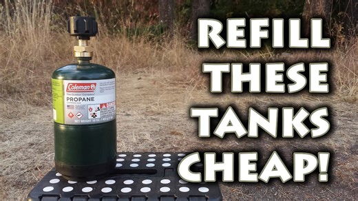 How to refill Coleman propane 1lb fuel cylinder canister tanks bottles DIY for dirt cheap
