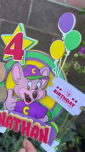 Chuck E Cheese Cake Topper | Pizza Party | Pizza Birthday Cake Topper - Etsy
