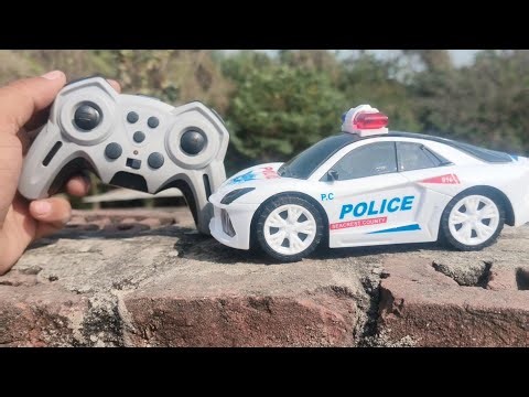 Remote Control Police Car Unboxing Testing - Rc Racing Police Car Toy Gadi - ASMR