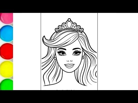 How to draw Barbie doll step by step,beautiful doll drawing and colouring,Disney princess drawing #9
