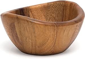 Lipper International Acacia Wave Serving Bowl for Fruits or Salads, Small, 6" Diameter x 3" Height, Single Bowl,20 fluif ounces