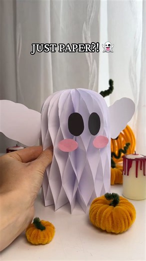 I Made the CUTEST Ghost Out of Paper! 👻🎃 #Shorts #diy #craft