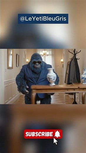 Le Yéti Bleu en costume : Quand l'élégance devient un projectile ! 🤵‍♂️💥