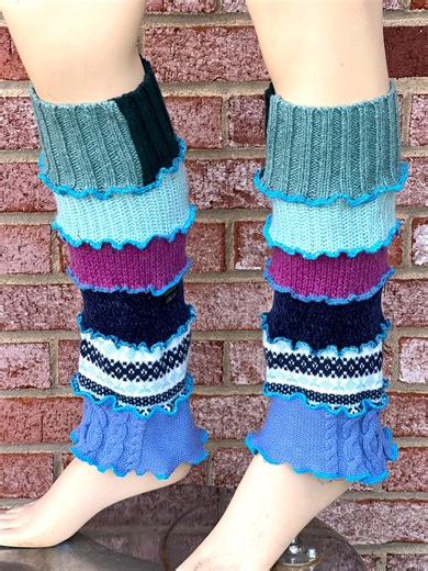 Vintage Inspired Leg Warmers Women Retro Patchwork Wear Winter Boots Cuff Handmade Fashion - Etsy