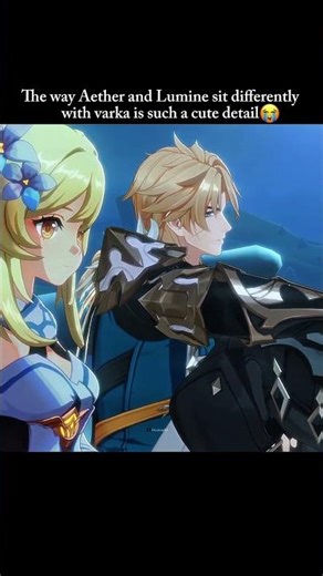 Aether and Lumine sit differently with varka #genshinimpact #aether #lumine #varka #genshin #shorts