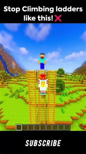 stop climbing ladders like this ❌ #minecraft