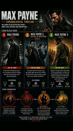 Max Payne Games Timeline 🔥 (2001–2026) | #shorts #chronology #timeline #games #maxpayne #duet #game