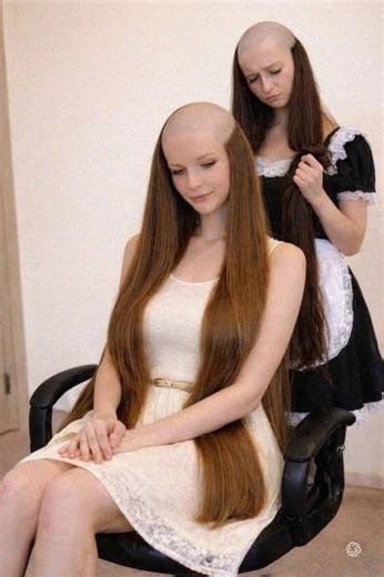 Rich Woman and Maid Shave Heads - Skullet Haircuts