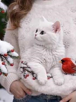 Adorable Kitten in Cozy Sweater 🧶 Cute Cat Short