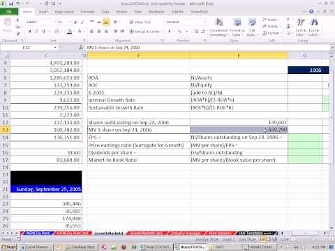 ACCTG 455: Excel Finance Class 20: Growth Ratios and Market Value Ratios