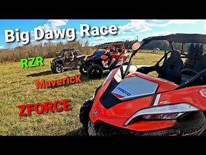 CFMOTO ZFORCE vs Canam Maverick vs Polaris RZR Drag Race on Big Mud Tires | Epic Donuts
