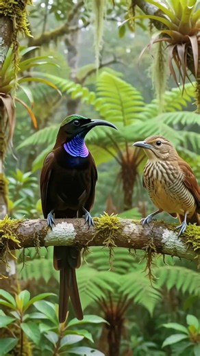 Brown Sicklebill's Elegant Forest Courtship