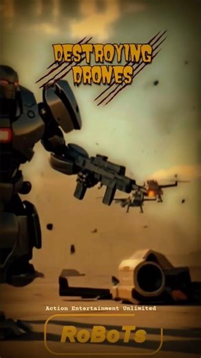 Cartooning actions 2025 #robots destroying drones in Acton Re-Assign #entertainment #ai #animated