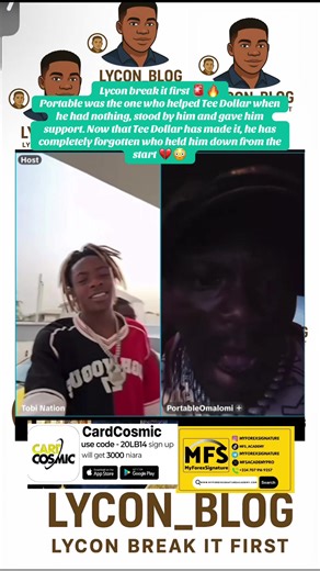 Lycon break it first 🚨🔥 Portable was the one who helped Tee Dollar when he had nothing, stood by him and gave him support. Now that Tee Dollar has made it, he has completely forgotten who held him down from the start 💔😳#fyp #lycon_blog #peller #portable #teedollar