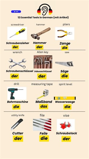 12 Essential Tools in German 🇩🇪 | Words Every Worker Must Know!