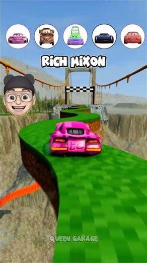 Rich Mixon vs Tow Mater vs Wingo vs Jackson Storm vs Mcqueen vs Minecraft Road #shorts