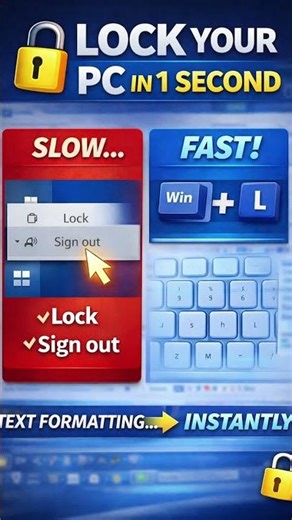 “Lock Your PC in 1 Second 🔒 | Win + L Shortcut”