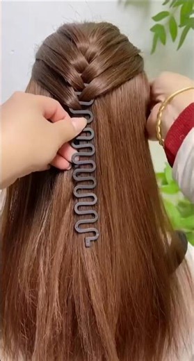 “No Skill? No Problem! Fishbone Braid Tool Tutorial 🔥 #HairHack”