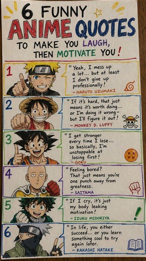 6 Funny Anime Quotes That Will Make You Laugh… Then MOTIVATE You#shorts #anime