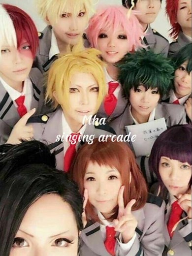 Mha characters (cosplay) singing arcade #mhaedit #animeedit #anime #mhacosplay