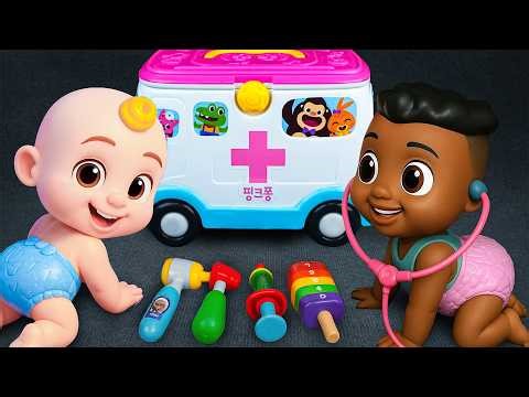Unboxing COCOMELON Doctor Set, Pinkfong First Aid Toys & Ambulance Playset | Fun Review Toys