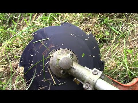 Stihl FS 90 8 Tooth Grass blade DEMO Cutting Thick Weeds