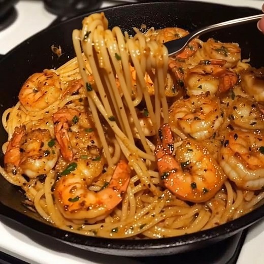 🍤🍝 Garlic Butter Shrimp Pasta A creamy, irresistible weeknight dinner with restaurant flavor! 📝 Ingredients: 12 oz spaghetti or linguine 1 lb large shrimp, peeled and deveined 4 tbsp butter 1 tbsp olive oil 5 cloves garlic, minced ½ tsp crushed red pepper flakes (optional) ½ cup white wine or chicken broth ½ cup heavy cream ¼ cup grated Parmesan cheese 2 tbsp chopped parsley Salt and pepper to taste 🍴 How to prepare it: 1️⃣ Cook the Pasta: Boil pasta in salted water until al dente — a quick 