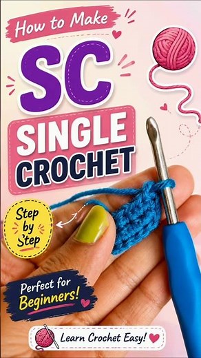How to Make Single Crochet (SC) | Easy Crochet Tutorial for Beginners 🧶