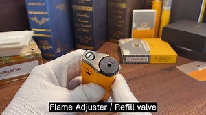 Cigar Butane Torches Lighter with Punch Butane Refillbale Metal Lighters Windproof