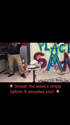 When the week has been grueling, Atomic Rage is here help you break free from the stress. #mentalhealth #stressrelief #smashtherapy #rageroom #smallbusiness