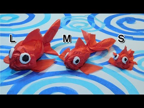 kimie gangi "Goldfish made from tissue paper (LMS size)" Fluttering NEW version #Easy #Cute #3D #...