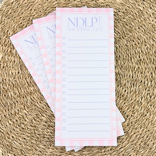 NDLPT Pink Gingham Shopping List Notepad, Stitcher Project Bag List Pad - Etsy