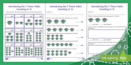 Introduction to the 7 Times Table Differentiated Worksheets