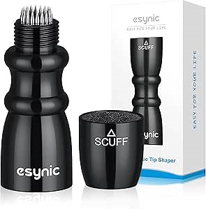 eSynic Professional Pool Cue Tips Shaper 3 in 1 Cue Tips Shaper Tool Billiard Cue Tips Shaper Set Stainless Steel Cue Shapers Billiard Pool Cue Accessories Tool Gifts-Shaper, Scuffer, Aerator