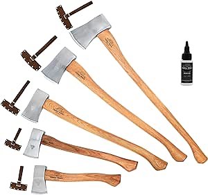 1844 Helko Werk Germany Axe Collection - 5 Classic Axes Set - Expedition, Forester, Scout, Journeyman, Pathfinder Hatchet