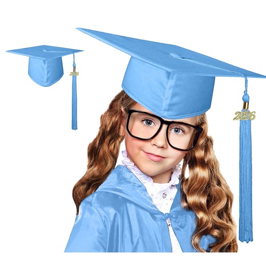Blue Graduation Cap with Tassel Year Kids and High School College for Adults Class of 2026 Decorations Graduation Supplies Dress Accessory