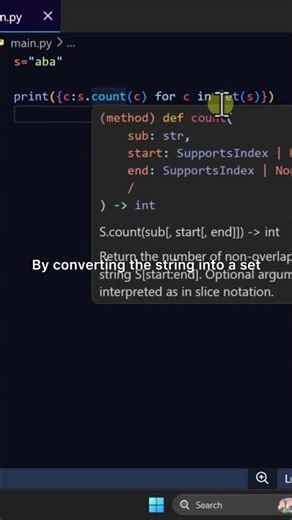 Count Each Char in String #coding #python